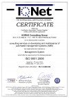 Сертификат о соответствии системы менеджмента качества стандарту ISO 9001:2008